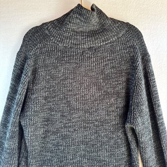 Carbon Sweater Mens Size XL Gray Heathered High Neck Casual Lagenlook Office - Picture 11 of 13